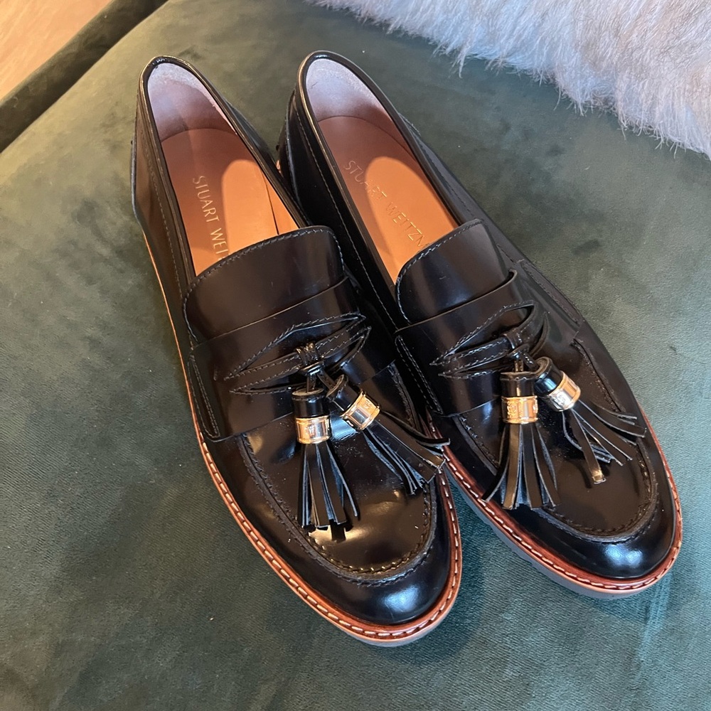 Stuart Weitzman Sz 8.5 Manila in Black Loafers